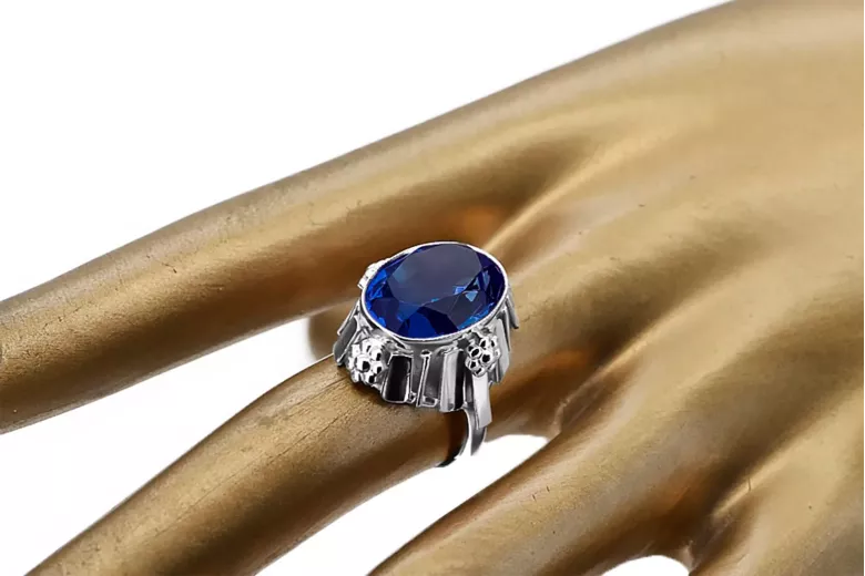 Sterling silver 925 Sapphire Ring Vintage craft vrc043s